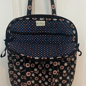 Vera Bradley - Navy Blue & Red Floral Laptop Bag